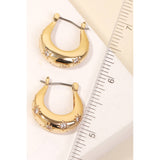 Gold Star Engraved Graduated Hoop Earrings