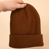 Soft Ribbed Knit Beanie in Cocoa