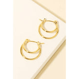 Gold Layered Metallic Latch Hoop Earrings