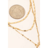 Gold Disc Pendant Layered Chains Necklace