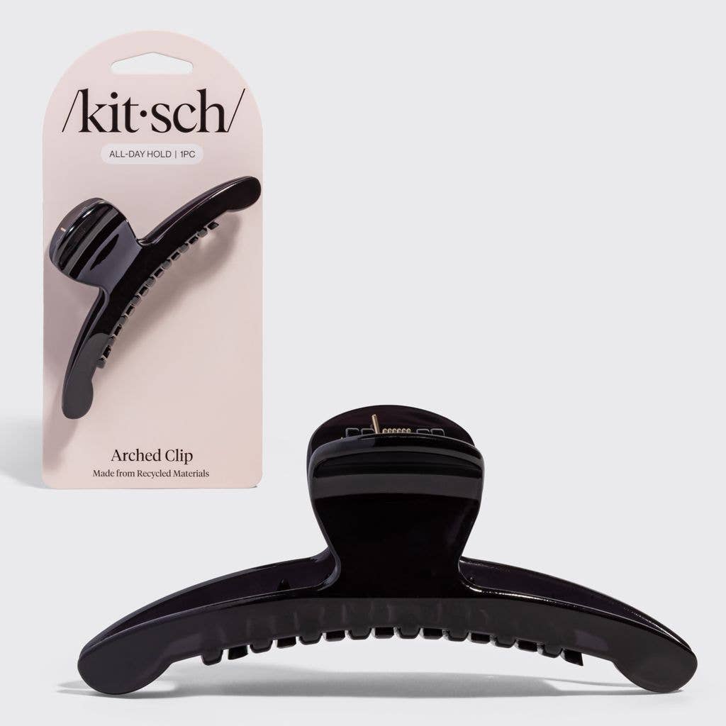 Recycled Plastic Large Arched Clip - Black - K & Company