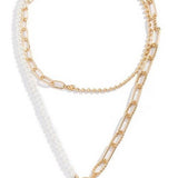 Pearls & Shine Layered Toggle Necklace
