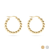 Gold 18K Gold PVD Stainless Steel Circle Ball Hoop Earrings