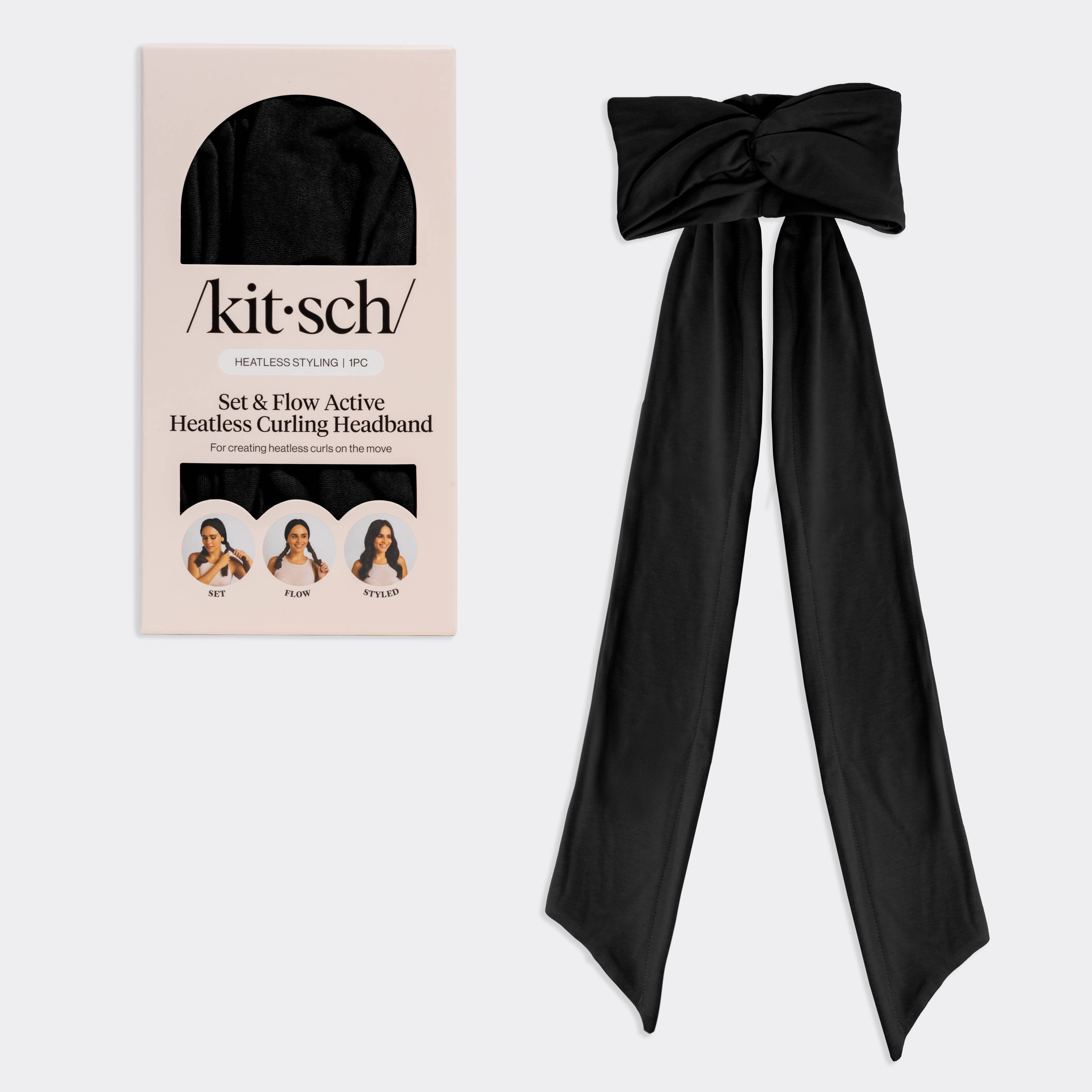 Set & Flow Heatless Curling Headband - Black - K & Company