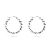 Silver 18K Gold PVD Stainless Steel Circle Ball Hoop Earrings