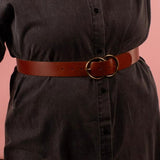 Brown Dual Circle Buckle Belt