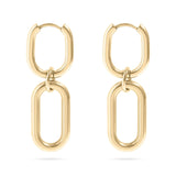 Gold 18K Gold PVD Stainless Steel Convertible Huggie Earrings