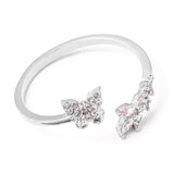 Silver Butterfly Adjustable Ring