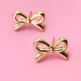 Bow Stud Earrings in Gold