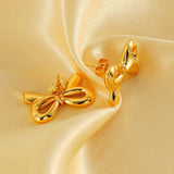 Bow Stud Earrings in Gold