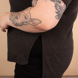 Ada Waffle Knit Top in Black