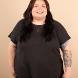Ada Waffle Knit Top in Black