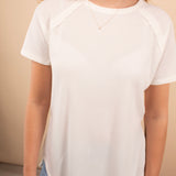 Ada Waffle Knit Top in Ivory