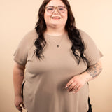 Ada Waffle Knit Top in Latte