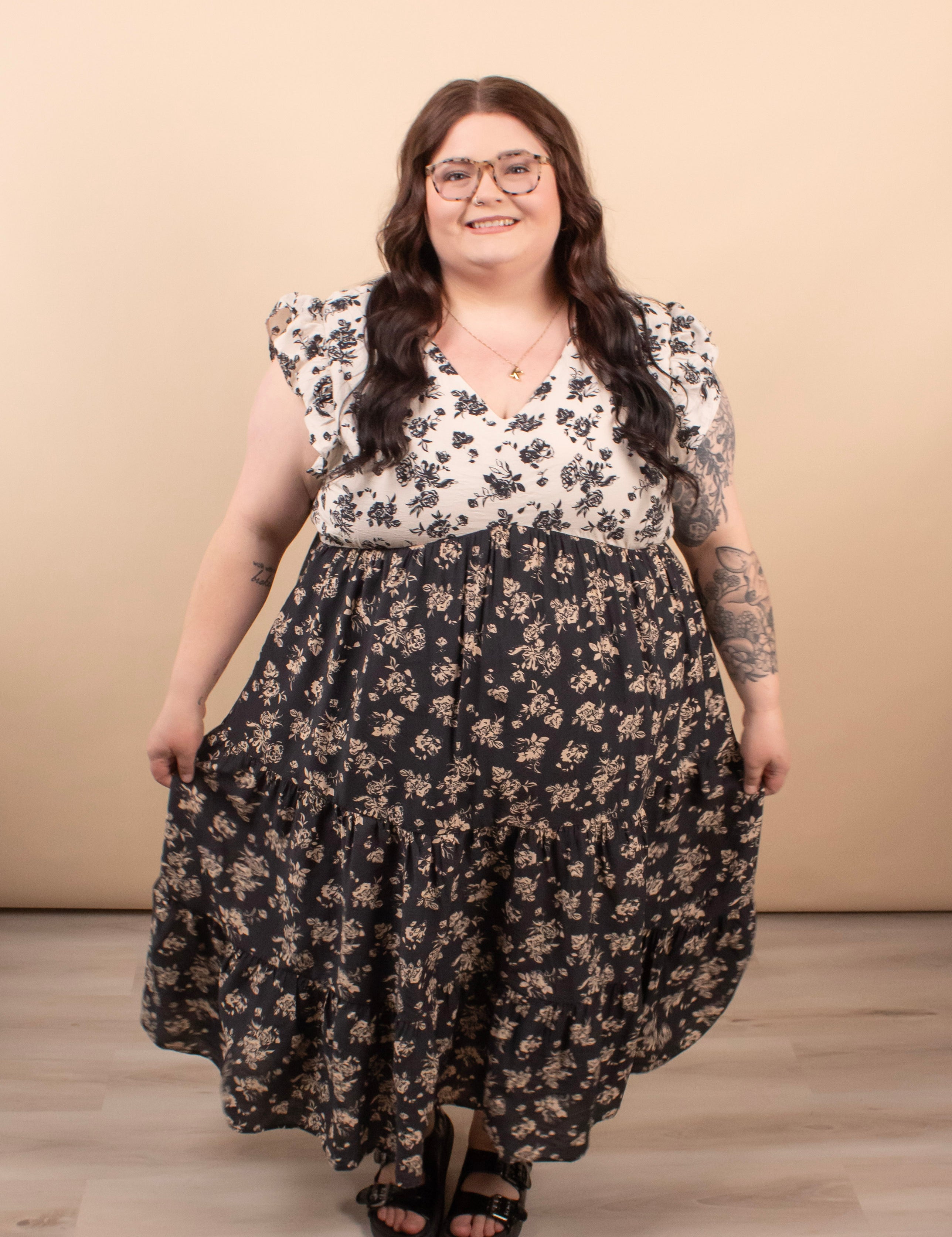 Adeline floral tiered maxi dress women's boutique dress sizes S-3XL