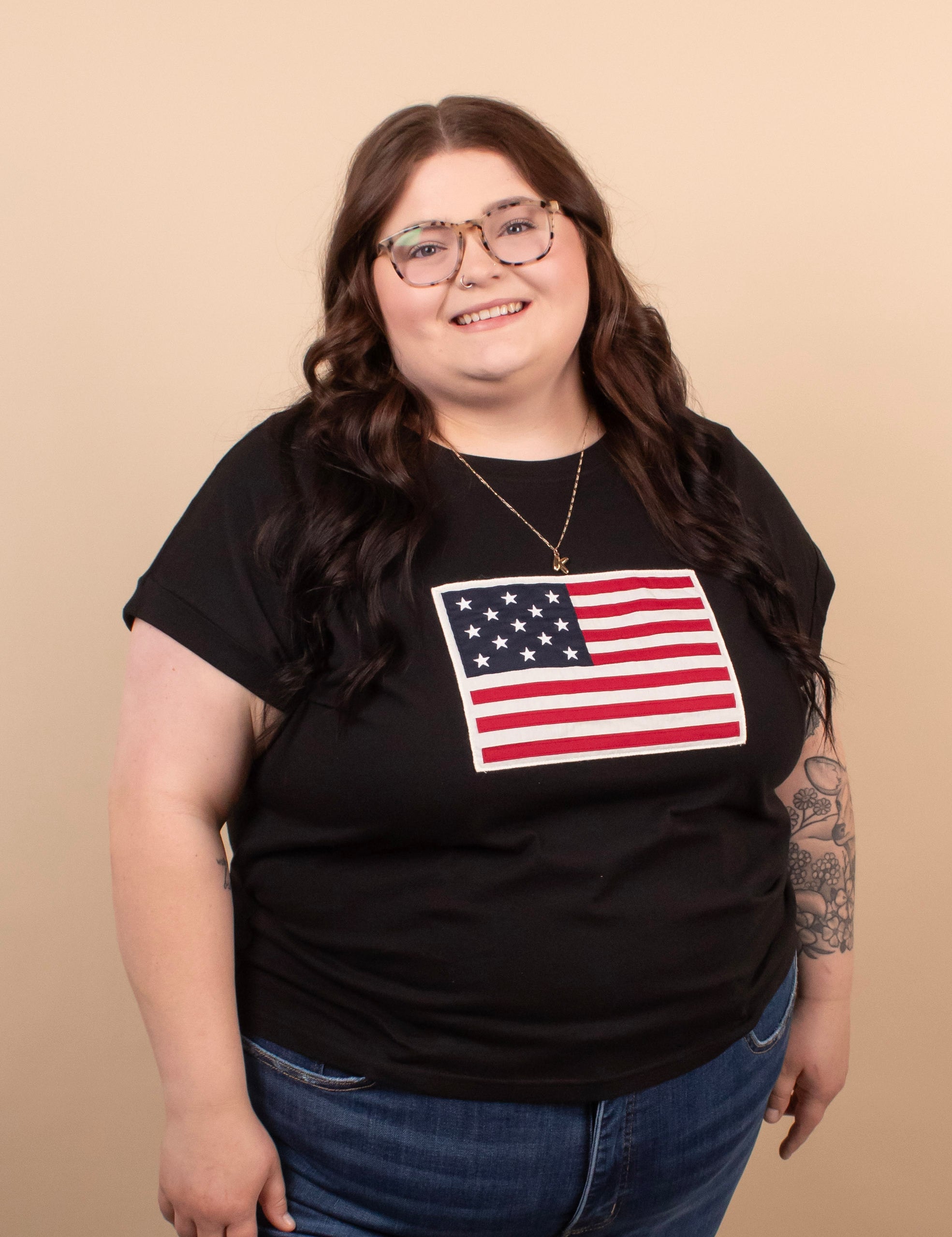 All-American Flag Tee – Black - K & Company