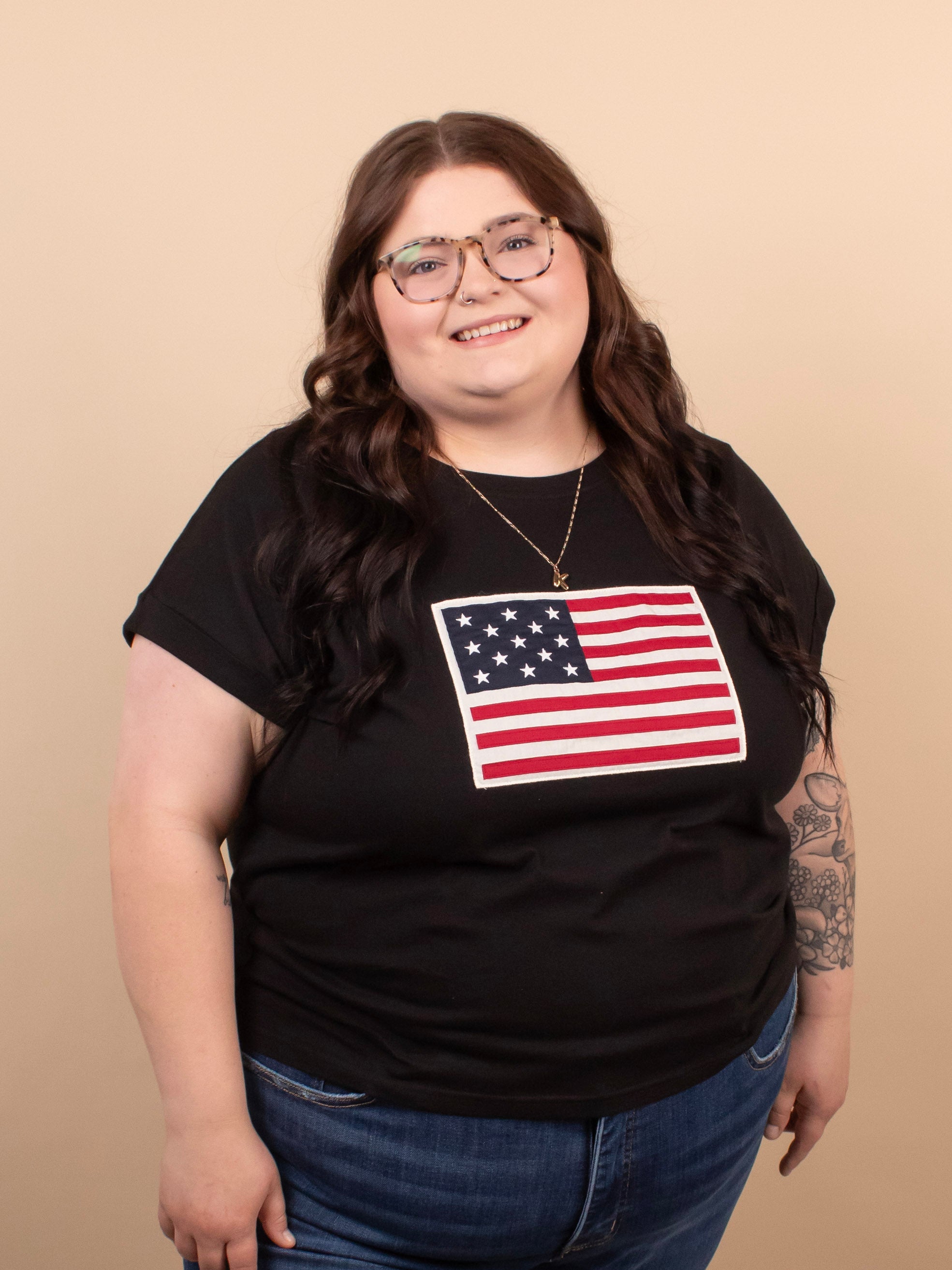 All-American Flag Tee – Black - K & Company