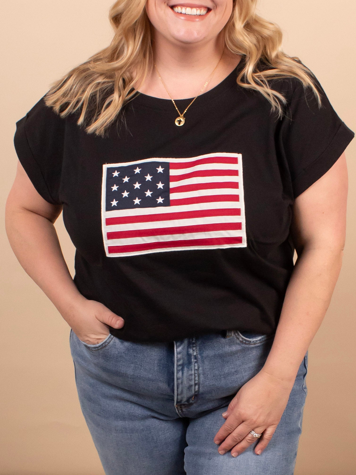 All-American Flag Tee – Black - K & Company