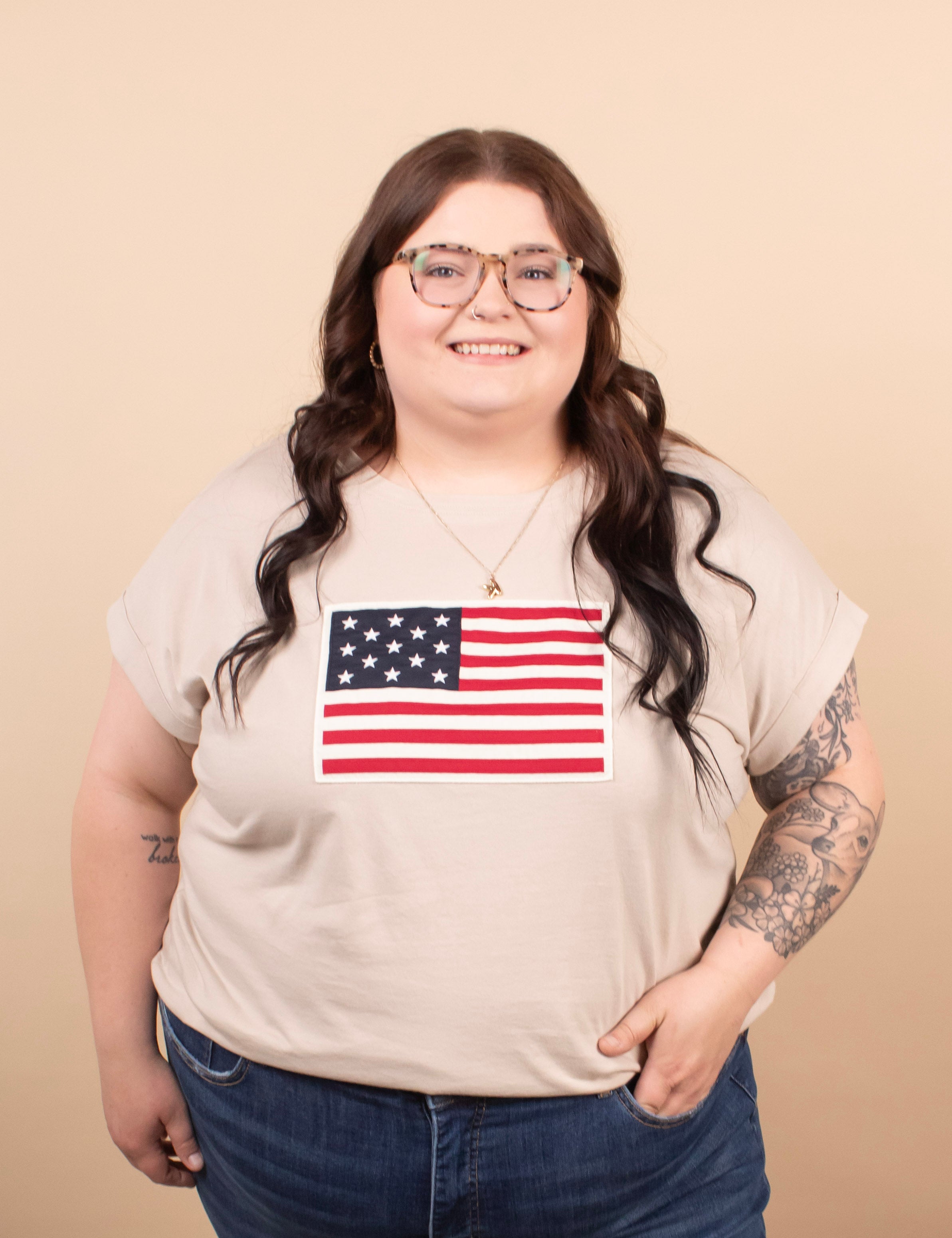 All-American Flag Tee – Sand - K & Company