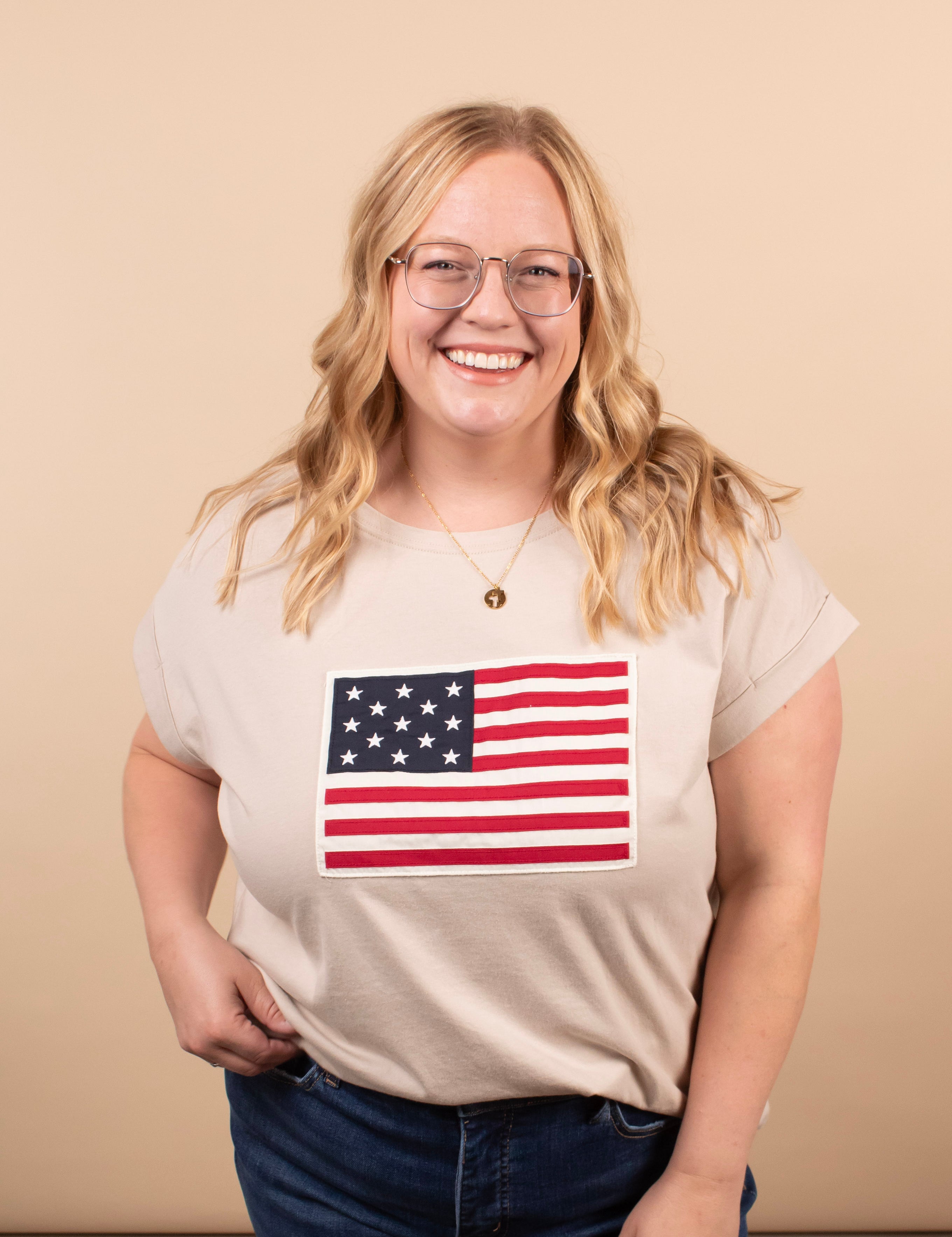 All-American Flag Tee – Sand - K & Company