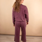 All Day Comfort Cropped Sweatpants in Blackberry