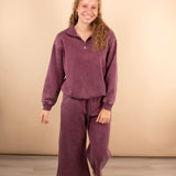 All Day Comfort Cropped Sweatpants in Blackberry