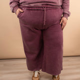 All Day Comfort Cropped Sweatpants in Blackberry