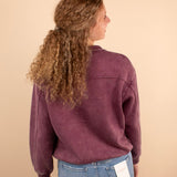 All Day Comfort Half Zip Pullover in Blackberry