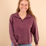 All Day Comfort Half Zip Pullover in Blackberry