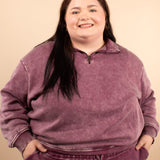 All Day Comfort Half Zip Pullover in Blackberry