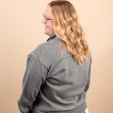 All Day Comfort Half Zip Pullover in Washed Sage