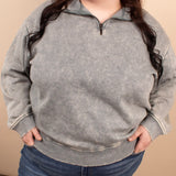 All Day Comfort Half Zip Pullover in Washed Sage