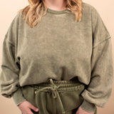 All Day Comfort Oversized Pullover in Evergreen