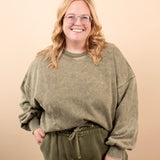 All Day Comfort Oversized Pullover in Evergreen