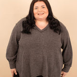 Always in Motion Top in Charcoal