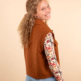 Amelia Quilted Vest in Rust