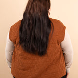 Amelia Quilted Vest in Rust