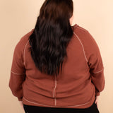 Apple Cider Waffle Knit Top in Cinnamon