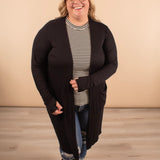 Aspen Ribbed Cardigan in Black