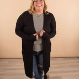 Aspen Ribbed Cardigan in Black