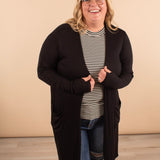 Aspen Ribbed Cardigan in Black