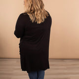 Aspen Ribbed Cardigan in Black