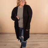 Aspen Ribbed Cardigan in Black