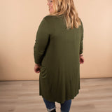 Aspen Ribbed Cardigan in Forest Green