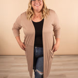 Aspen Ribbed Cardigan in Mocha