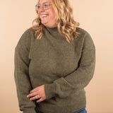 Aurora Mock Neck Sweater in Olive