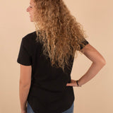 Black Basic V-Neck Tee