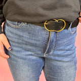 Black Dual Circle Buckle Belt