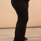 Black High-Waisted Flare Yoga Pants