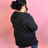 Black Longline Hooded Cardigan